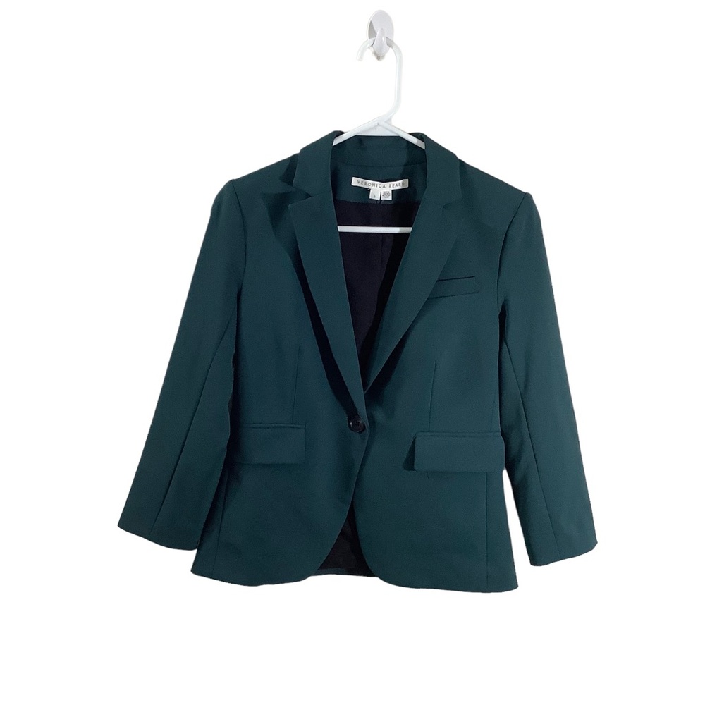 Veronica Beard One Button Green Blazer Jacket